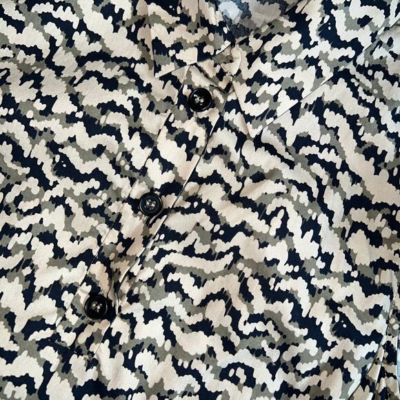 Gerard Darel Sleeveless Partial-Button Front Abstract Print Dress Size: US 10 - Picture 6 of 16